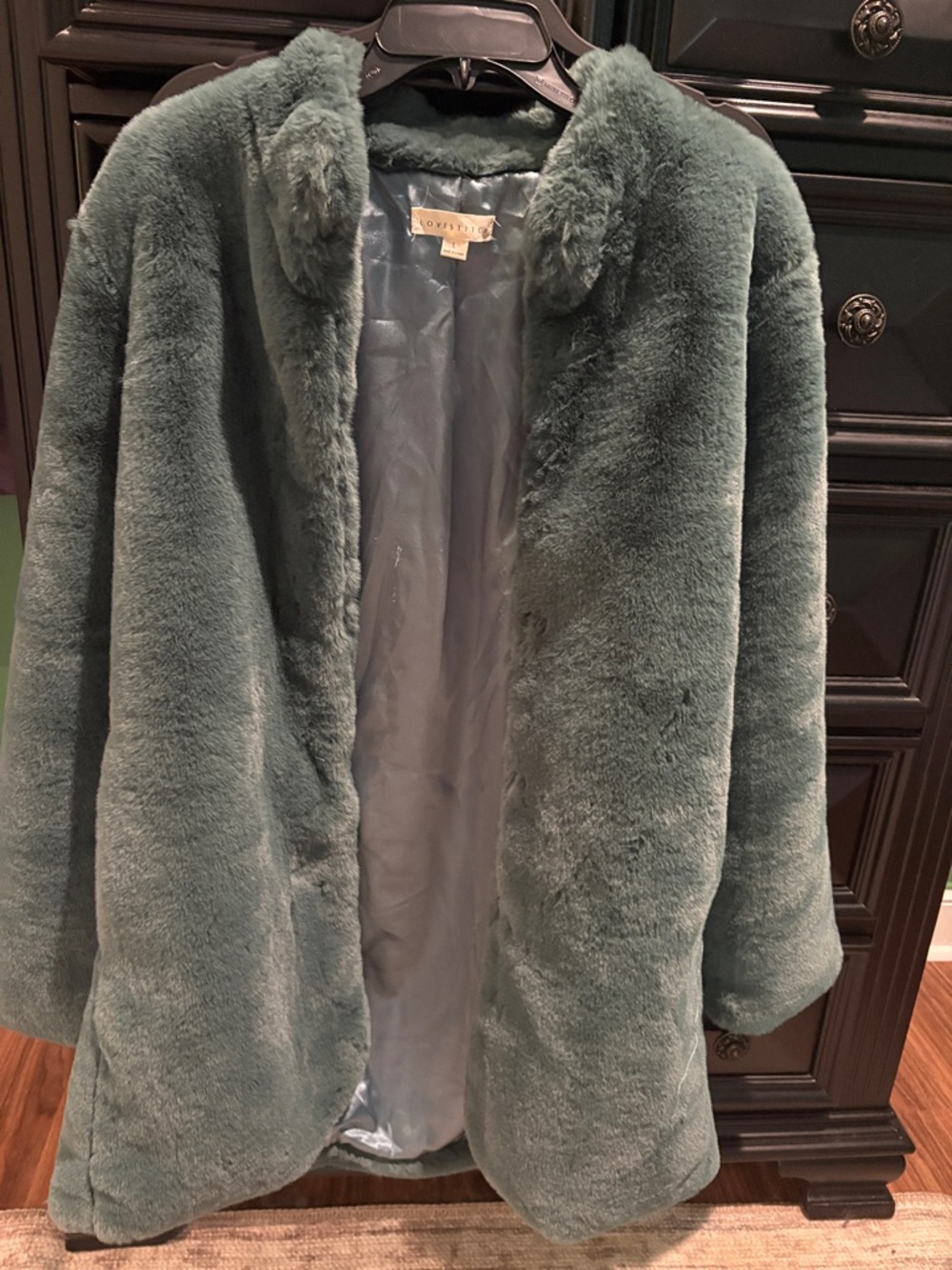 lovestitch Teal-Green Plush Teddy Coat